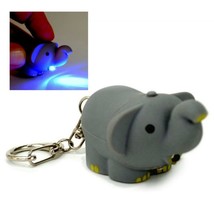 Led Elephant Keychain With Light Sound Cute Circus Animal Noise Key Chain Ring - £6.35 GBP