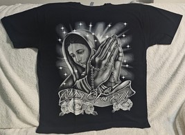 Our Lady Of Guadalupe Cross Necklace Pray For Us Flower Rose Star T-SHIRT - £8.86 GBP