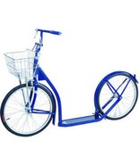 16&quot; AMISH KICK SCOOTER ~ BLUE Foot Bike w/ Basket &amp; Brakes MADE in the USA - $6,219.28 MXN