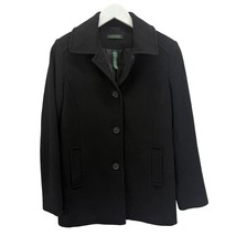 LRL Ralph Lauren Womens Wool Blend Black Peacoat Size 4 Button Front Poc... - £51.81 GBP