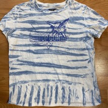 Top Gun Maverick T Shirt Womens Size Large Blue Tie Dye Logo Crew Tee Graphic - £7.91 GBP