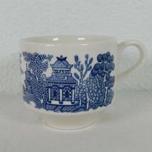 Churchill Blue Willow Georgian Shape Large Flat Cup ONLY 2 7/8 in tall FLAW - £4.70 GBP