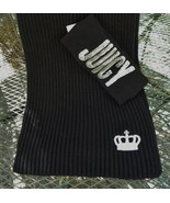 NWT JUICY COUTURE 2Pc Black Scarf w/Sequin logo &amp; Headband w/shiny Silve... - $21.10