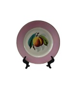 Delinieres &amp; Co Hand-Painted Porcelain Plate Pink Fruit Peach - $204.22 MXN