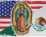 3x5 USA Mexico Virgin Mary Guadalupe 3&#39;x5&#39; Woven Poly Nylon Flag Banner - £4.62 GBP