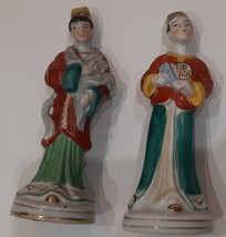 2 Vintage Porcelain Figurines 5 1/2 Inches Tall Made in Occupied Japan - £16.03 GBP