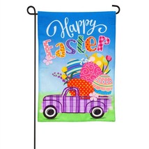 Easter Plaid Truck Garden Burlap Flag,-2 Sided Message, 12.5&quot; x 18&quot; - £17.58 GBP