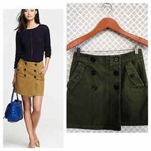 J  Crew army Military green Marching mini skirt With Buttons Women’s Size 4 - $23.50