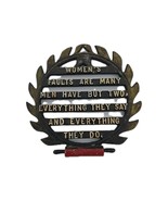 Vintage Cast Iron Wall Plaque Sign Humor Women Men Joke Rustic Kitchen D... - $300.28 MXN