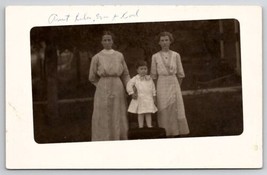 RPPC Edwardian Family Aunt Lula Eva and Darling Boy Carl Real Photo Postcard K25 - £4.67 GBP