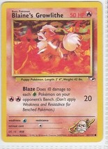 M) Pokemon Nintendo GAMEFREAK Collector Trading Card Blaine&#39;s Growlithe 50HP - £1.57 GBP