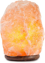 HemingWeigh Himalayan Salt Lamp with All Natural &amp; Handcrafted Wooden Base - £43.84 GBP