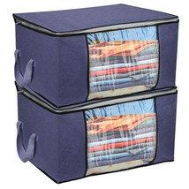 [Pack of 2] 2Pcs Clothes Storage Bag 90L Large Capacity Foldable Closet Organ... - £28.61 GBP