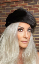 Vintage Black /Dark Brown Mink Hat Miss Gwenn Jr Sort of Beret Medium 1950s - $93.79