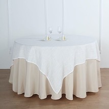 White 72X72&quot;&quot; Square Table Overlay Premium Faux Burlap Polyester Wedding... - £21.87 GBP
