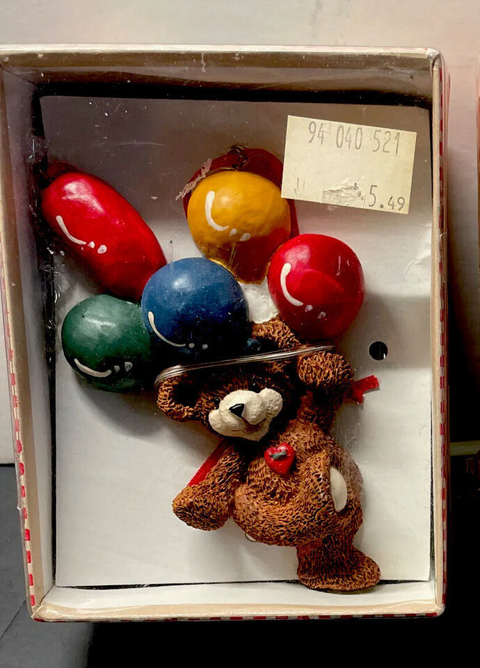 Kurt S. Adler Holly Bearies Teddy Bears Christmas Ornament Hearts Vintage 4” - $6.00