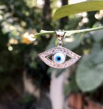 925 Silver Evil Eye Protection Pendant Amulet Nazariya Mother of Pearl Jewelry 6 - £16.26 GBP