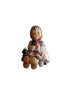 BROKEN TAIL Vintage Hummel Happy Pastime Figurine #69 Girl Knitting Bird... - $9.42