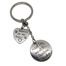 Memorial Keyring Forever In My Heart Wait For Me At The Rainbow Bridge Pet Loss - £4.77 GBP