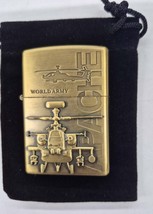 Sharp Brass Kantai World Army Apache Helicopter Lighter W/Raised Detail - $12.30