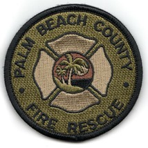 First Responder Palm Beach Fire Rescue Bullet Hook &amp; Loop Embroidered Patch - £23.88 GBP