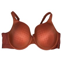 Cacique Lightly Lined Bra 44DD Orange Textured Underwire Full Coverage S... - $24.00