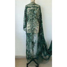 Luxury Embroidery Beads Mesh Lace Fabric DIY Costume Crafts Full Dress Clothing  - £30.36 GBP