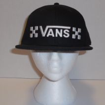 Vans Off The Wall Men&#39;s Hat Black Snapback Cap OS White Logo New - £17.02 GBP