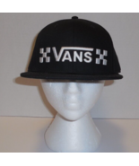 Vans Off The Wall Men&#39;s Hat Black Snapback Cap OS White Logo New - £17.02 GBP