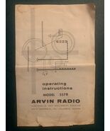 ARVIN MODEL 5578 Clock Radio Operating Instruction Manual &amp; Schematics O... - $4.20