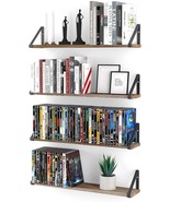 Ponza Wood Floating Shelves For Wall, 24&quot; Bookshelf And Dvd Storage Shel... - $971.94 MXN
