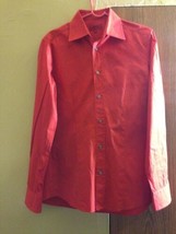 Men&#39;s HUGO by HUGO BOSS Red Button Down Shirt 100% Cotton SZ S Made in T... - £44.74 GBP