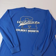 Colbert Heights Wilcats Softball Men's Blue T-Shirt Long Sleeve Measured Size L image 5