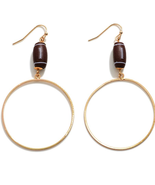 Circle Hoop Football Dangle Drop Earrings - £11.89 GBP