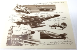 F4 Phantom Plane Art Print Drawing McDonnell Douglas 1986 75th Anniversary - £18.64 GBP