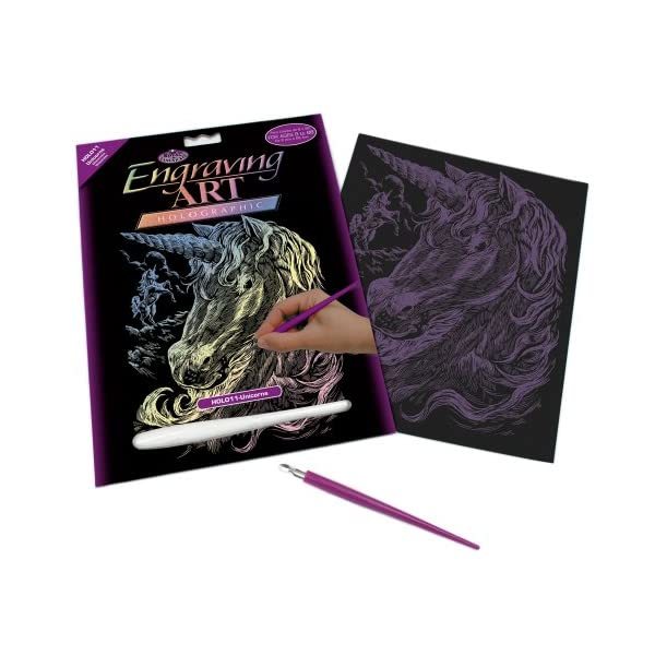 Royal &amp; Langnickel Glow In The Dark Engraving Art A4 Size Unicorns Desig... - $12.00