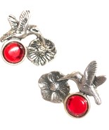 Vintage Sterling Silver Amber Hummingbird Mexico Stud Earrings - €58,21 EUR