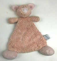 Nat &amp; Jules Demdaco Peach Furry Pig Piglet Security Blanket Lovey Plush Baby - $14.85