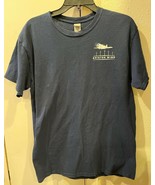 Gildan Mens Medium M  Graphic T-Shirt Heavy Cotton Aviator Wind Blue - $7.91