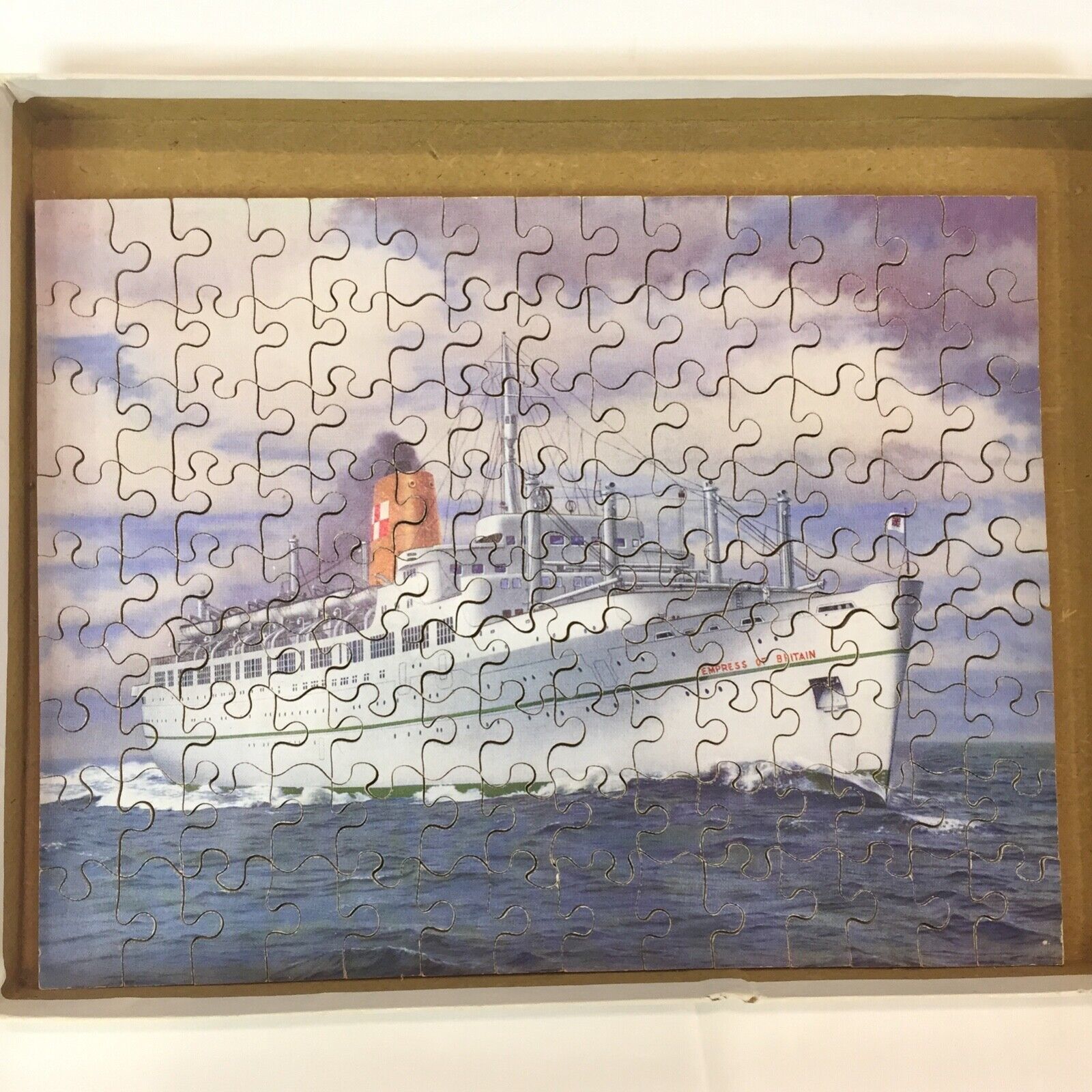 VICTORY Wooden JIG-SAW PUZZLE of the Canadian Pacific Liner Empress Of Britain - £55.78 GBP