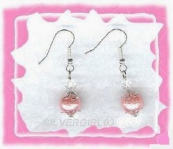 Imitation Light Pink Luna Pearl Beaded Drop Earrings - £10.38 GBP