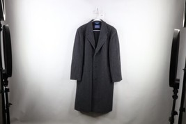 Vintage 90s Pendleton Mens 40 Distressed Lined Wool Trench Coat Jacket Gray USA - £71.40 GBP
