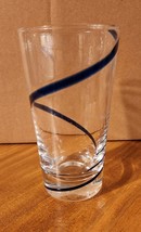 Pier 1 One Cobalt Blue Swirl Swirline Tumbler Water Glass 6.5&quot; Please Read Desc - £6.28 GBP