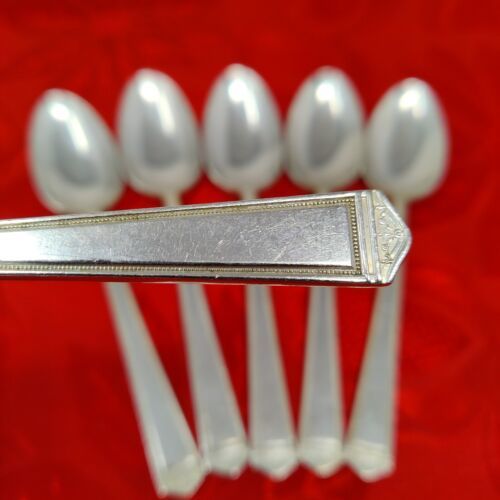6 Tsp 1847 Rogers ANNIVERSARY Teaspoons Silverplate 1923 6&quot; - $19.98