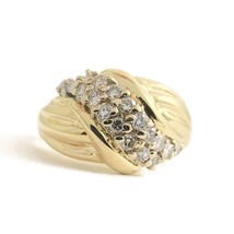 Authenticity Guarantee 
Vintage Diamond Cluster Statement Ring 14K Yellow Gol... - £726.70 GBP