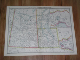 1908 ANTIQUE MAP OF SASKATCHEWAN MANITOBA WESTERN ONTARIO CANADA - $26.01