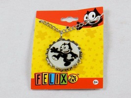 Felix The Cat Necklace, Silver Tone Bottle Cap Pendant ~ Felix Waving, #... - $9.75