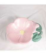 Pink Flower Trinket Dish Bowl Ceramic Vintage - $20.79