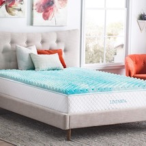 Linenspa Twin Xl 2 Inch Convoluted Gel Swirl Memory Foam Mattress Topper, - £62.52 GBP