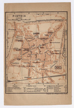 1906 Original Antique City Map Of Pistoia / Tuscany / Italy - $26.01